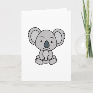 Cute Baby Koala With A Smile Sitting Down Card