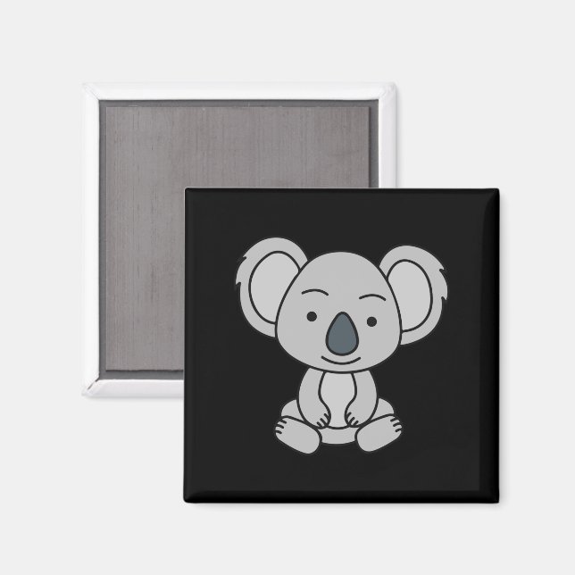 Cute Baby Koala With A Smile Sitting Down Magnet (Front/Back)