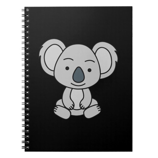 Cute Baby Koala With A Smile Sitting Down Notebook (Front)