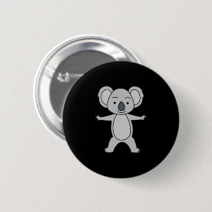 Cute Baby Koala With A Smile Standing Up 6 Cm Round Badge