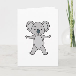 Cute Baby Koala With A Smile Standing Up Card