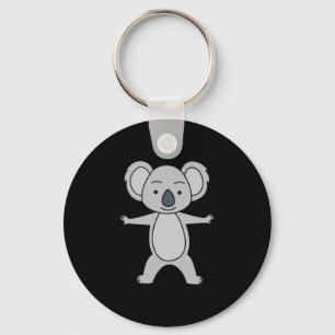 Cute Baby Koala With A Smile Standing Up Key Ring