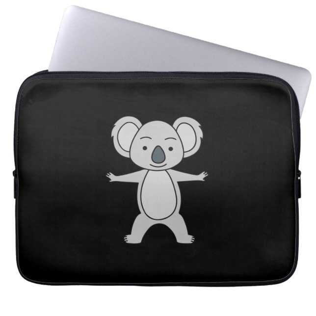 Cute Baby Koala With A Smile Standing Up Laptop Sleeve (Front)