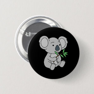 Cute Baby Koala With Eucalyptus Leaves 6 Cm Round Badge
