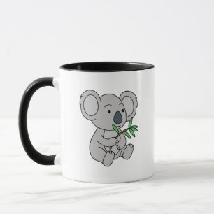 Cute Baby Koala With Eucalyptus Leaves Mug