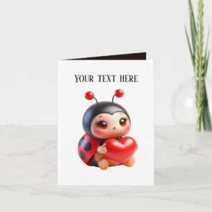 Cute baby ladybug add message card