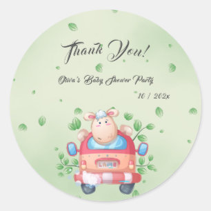 Cute Baby Lamb Baby Shower Classic Round Sticker