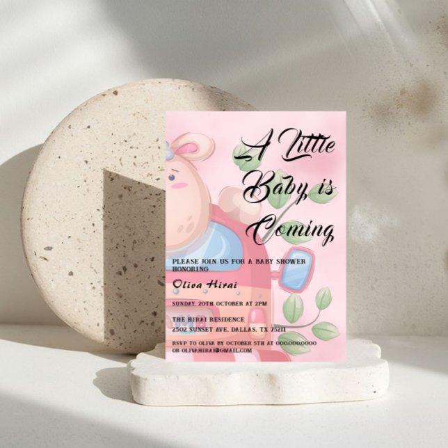 Cute Baby Lamb Baby Shower Invitation (Creator Uploaded)