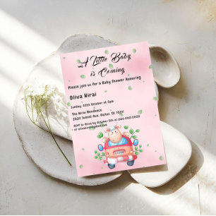 Cute Baby Lamb Baby Shower Invitation