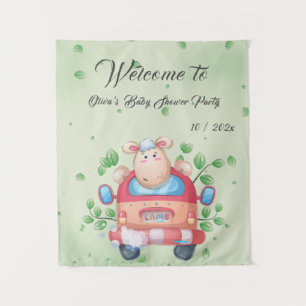 Cute Baby Lamb Baby Shower Tapestry