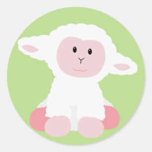 Cute Baby Lamb Classic Round Sticker