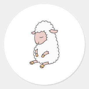 cute baby lamb classic round sticker