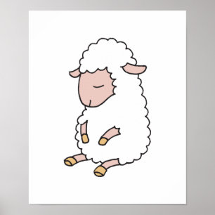 cute baby lamb poster