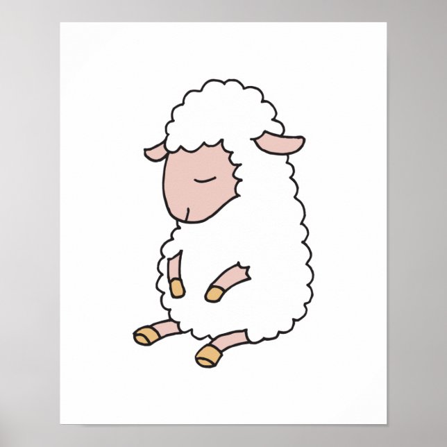 cute baby lamb poster (Front)