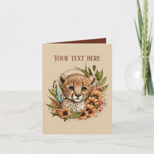 Cute baby leopard add text any purpose card