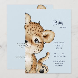 Cute Baby Leopard Baby Shower Invitation