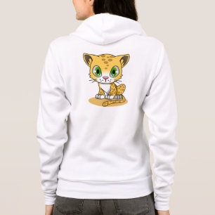Cute baby leopard cartoon name woman's hoodie