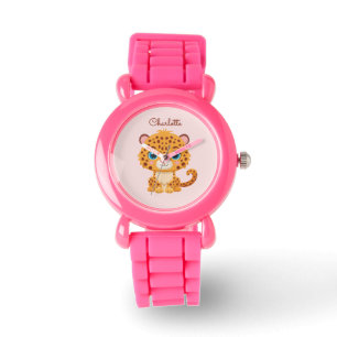 Cute Baby Leopard Safari Animal Kids Watch