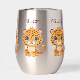 Cute Baby Leopard Safari Animal Kids Water Tumbler