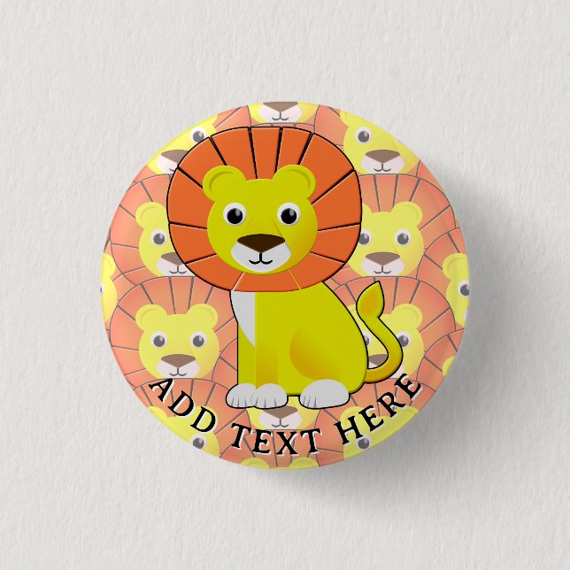 Cute Baby Lion All Over Print Pattern 3 Cm Round Badge (Front)