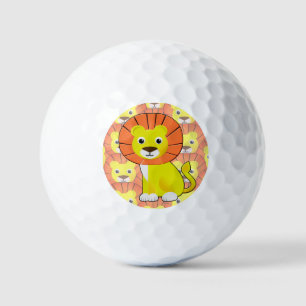 Cute Baby Lion All Over Print Pattern Golf Balls