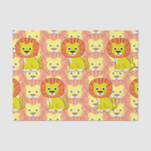 Cute Baby Lion All Over Print Pattern Tissue Paper