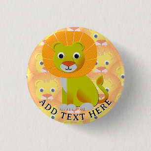 Cute Baby Lion All Over Vintage Print Pattern 3 Cm Round Badge
