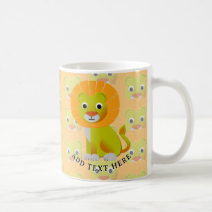 Cute Baby Lion All Over Vintage Print Pattern Coffee Mug