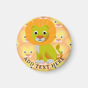 Cute Baby Lion All Over Vintage Print Pattern Magnet