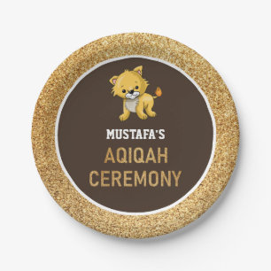 Cute Baby Lion Aqiqah Paper Plate