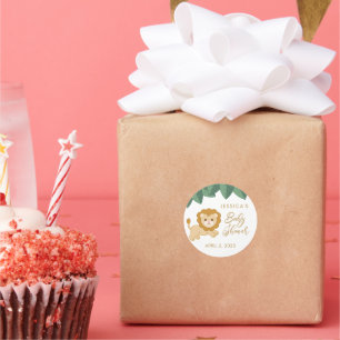 Cute baby lion baby shower favour stickers