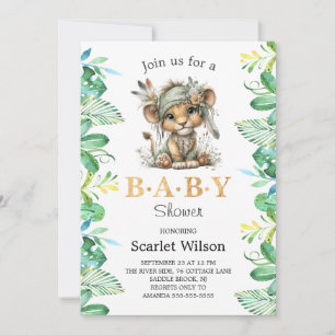 Cute Baby Lion Baby Shower Invitation