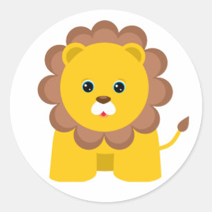 Cute Baby Lion Classic Round Sticker