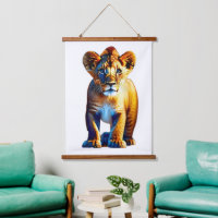 Cute Baby Lion Cub Art for Wildlife Lovers