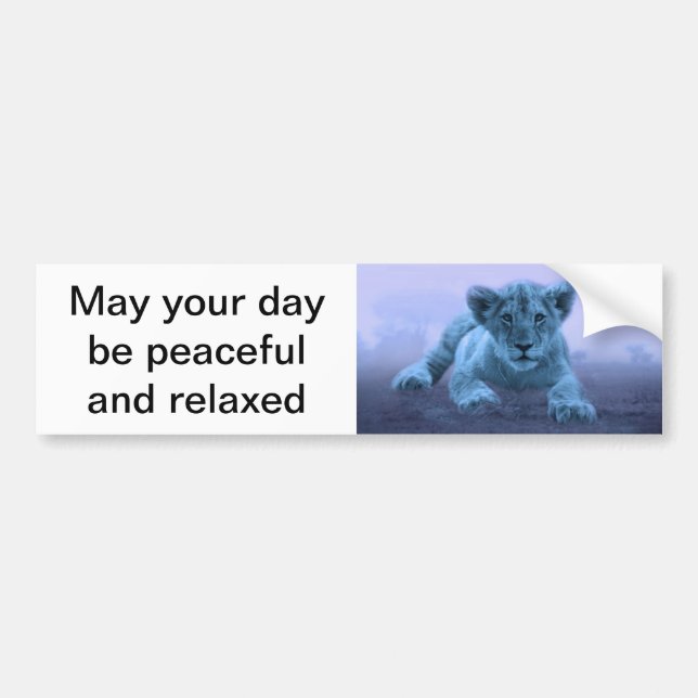 Cute baby lion cub bumper sticker (Front)