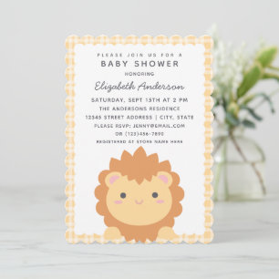 Cute Baby Lion Cub Gender Neutral Baby Shower Invitation