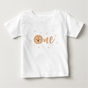Cute baby lion face 1st birthday boy gift t-shirt