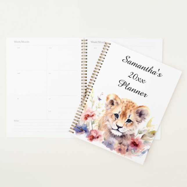 Cute Baby Lion Personalised Planner (Display)