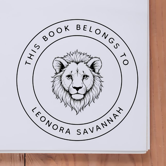 Cute Baby Lion This Book Belongs To Kid's Name Rubber Stamp (Creator Uploaded)