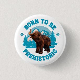 Cute Baby Mammoth Prehistoric Kids Birthday 3 Cm Round Badge