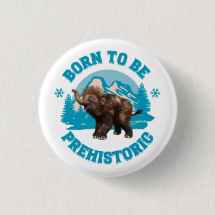 Cute Baby Mammoth Prehistoric Kids Birthday 3 Cm Round Badge
