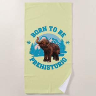 Cute Baby Mammoth Prehistoric Kids Birthday Beach Towel