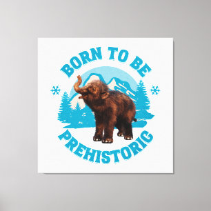 Cute Baby Mammoth Prehistoric Kids Birthday Canvas Print