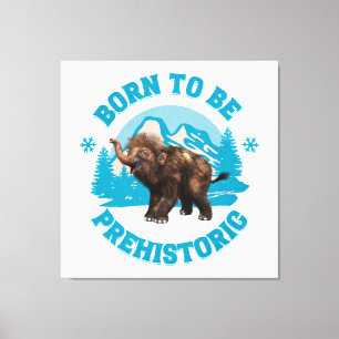 Cute Baby Mammoth Prehistoric Kids Birthday Canvas Print