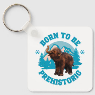Cute Baby Mammoth Prehistoric Kids Birthday Key Ring