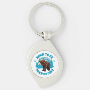 Cute Baby Mammoth Prehistoric Kids Birthday Key Ring