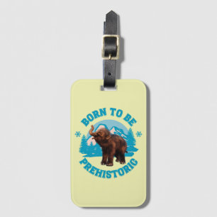 Cute Baby Mammoth Prehistoric Kids Birthday Luggage Tag