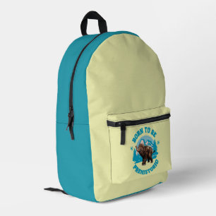 Cute Baby Mammoth Prehistoric Kids Birthday Printed Backpack