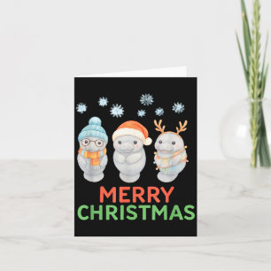 Cute Baby Manatee Santa Reindeer Christmas Manatee Card