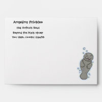 Cute baby manatee with bubbles illustration
